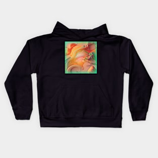 Orange Waves Kids Hoodie